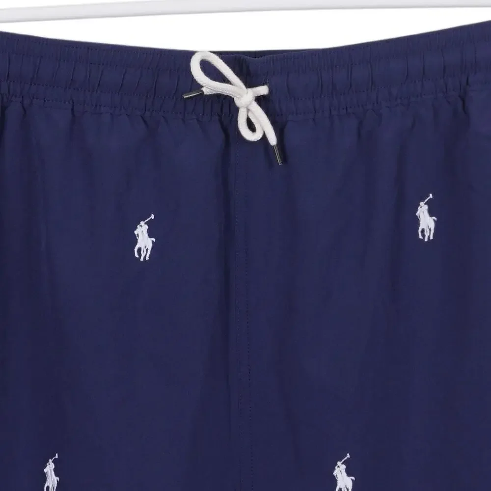 NWOT Polo Ralph Lauren Traveler Swim Trunks 4XLT Blue Pony Pockets Lined Shorts